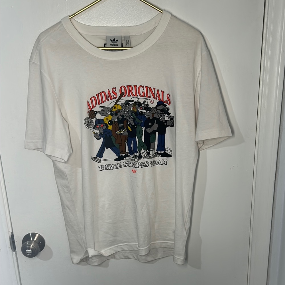 Adidas Original Rate Union White Short Sleeve Tee Small